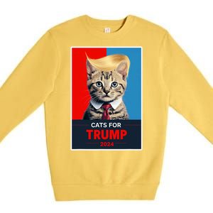 Cats For Trump 2024 Premium Crewneck Sweatshirt