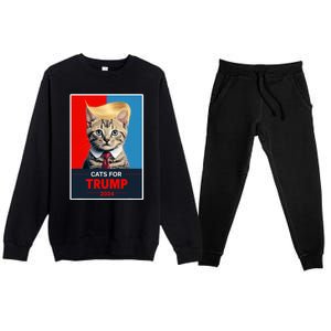 Cats For Trump 2024 Premium Crewneck Sweatsuit Set