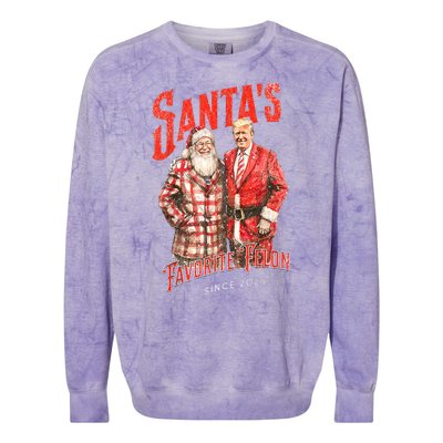 Christmas Funny Trump Santas Favorite Felon Since 2024 Xmas Gift Colorblast Crewneck Sweatshirt