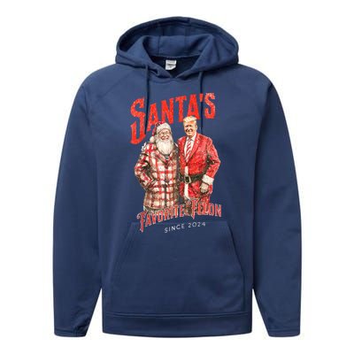 Christmas Funny Trump Santas Favorite Felon Since 2024 Xmas Gift Performance Fleece Hoodie