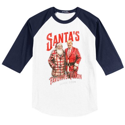 Christmas Funny Trump Santas Favorite Felon Since 2024 Xmas Gift Baseball Sleeve Shirt