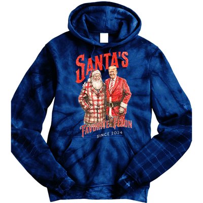 Christmas Funny Trump Santas Favorite Felon Since 2024 Xmas Gift Tie Dye Hoodie