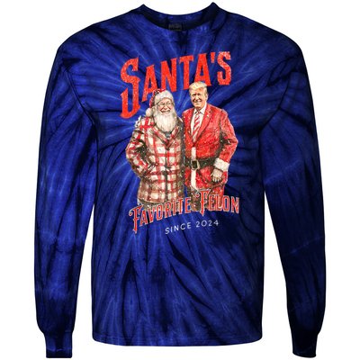 Christmas Funny Trump Santas Favorite Felon Since 2024 Xmas Gift Tie-Dye Long Sleeve Shirt