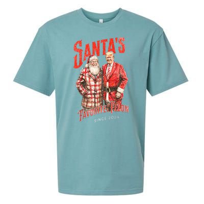 Christmas Funny Trump Santas Favorite Felon Since 2024 Xmas Gift Sueded Cloud Jersey T-Shirt