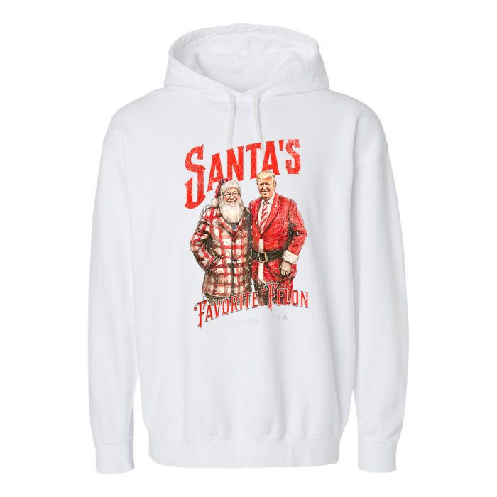 Christmas Funny Trump Santas Favorite Felon Since 2024 Xmas Gift Garment-Dyed Fleece Hoodie