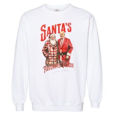 Christmas Funny Trump Santas Favorite Felon Since 2024 Xmas Gift Garment-Dyed Sweatshirt