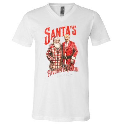 Christmas Funny Trump Santas Favorite Felon Since 2024 Xmas Gift V-Neck T-Shirt