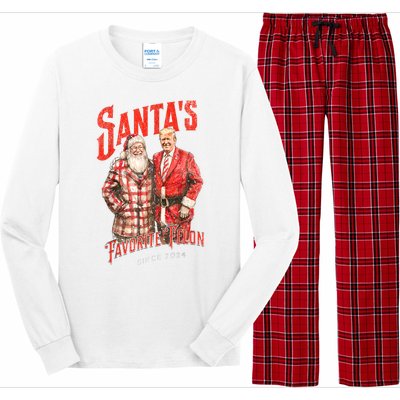 Christmas Funny Trump Santas Favorite Felon Since 2024 Xmas Gift Long Sleeve Pajama Set