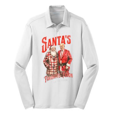 Christmas Funny Trump Santas Favorite Felon Since 2024 Xmas Gift Silk Touch Performance Long Sleeve Polo