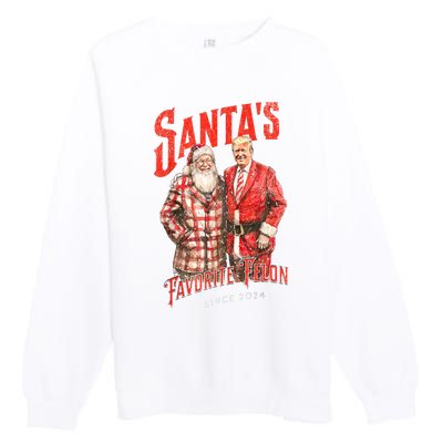 Christmas Funny Trump Santas Favorite Felon Since 2024 Xmas Gift Premium Crewneck Sweatshirt