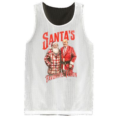 Christmas Funny Trump Santas Favorite Felon Since 2024 Xmas Gift Mesh Reversible Basketball Jersey Tank