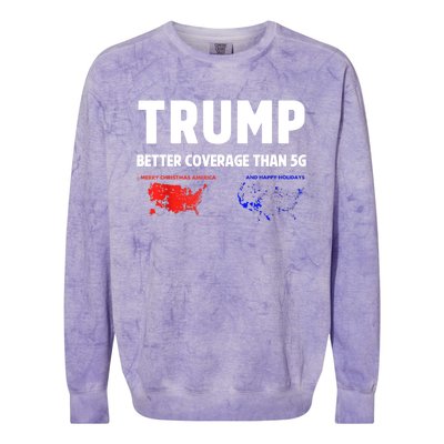 Christmas Funny Trump Better Coverage Politics Xmas Gift Colorblast Crewneck Sweatshirt