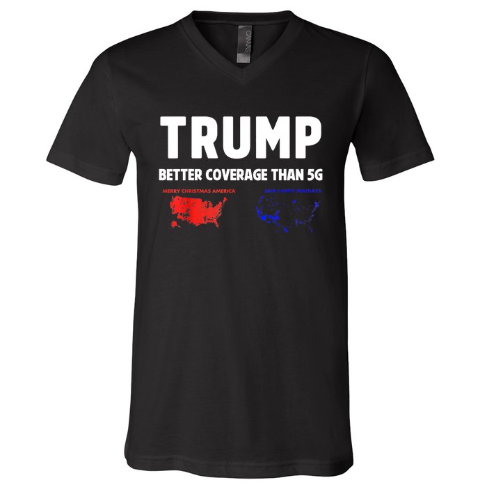 Christmas Funny Trump Better Coverage Politics Xmas Gift V-Neck T-Shirt