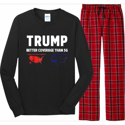 Christmas Funny Trump Better Coverage Politics Xmas Gift Long Sleeve Pajama Set