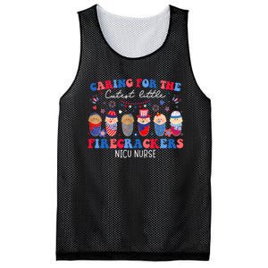 Caring For The Cutest Firecrackers Nicu Nurse 4th Of July Mesh Reversible Basketball Jersey Tank