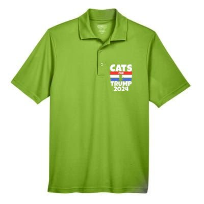 Cats For Trump 2024 Cat Owner Republican Cool Gift Men's Origin Performance Pique Polo