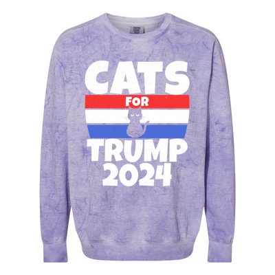 Cats For Trump 2024 Cat Owner Republican Cool Gift Colorblast Crewneck Sweatshirt