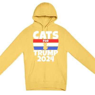 Cats For Trump 2024 Cat Owner Republican Cool Gift Premium Pullover Hoodie