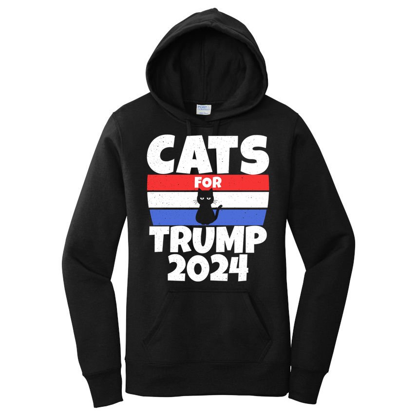 Cats For Trump 2024 Cat Owner Republican Cool Gift Women's Pullover Hoodie