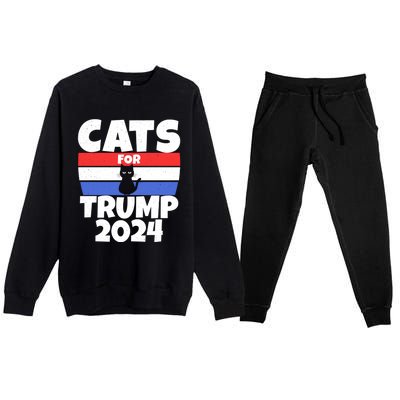 Cats For Trump 2024 Cat Owner Republican Cool Gift Premium Crewneck Sweatsuit Set