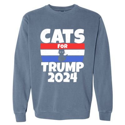 Cats For Trump 2024 Cat Owner Republican Cool Gift Garment-Dyed Sweatshirt