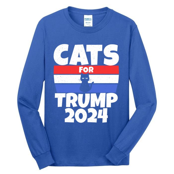 Cats For Trump 2024 Cat Owner Republican Cool Gift Tall Long Sleeve T-Shirt