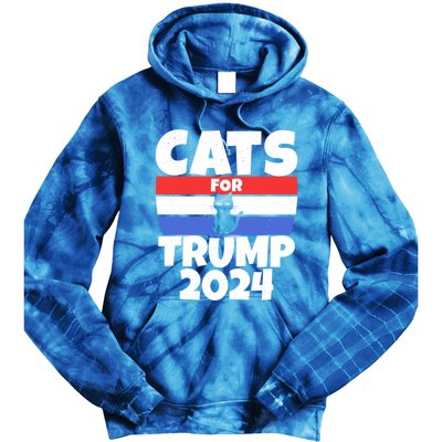 Cats For Trump 2024 Cat Owner Republican Cool Gift Tie Dye Hoodie