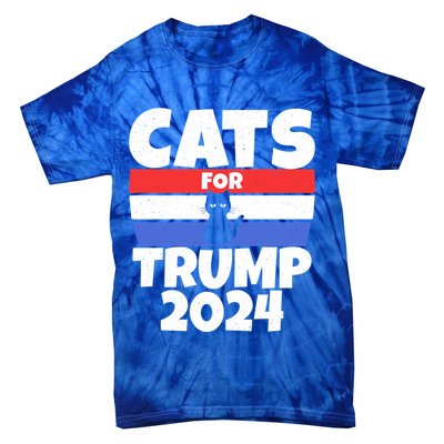 Cats For Trump 2024 Cat Owner Republican Cool Gift Tie-Dye T-Shirt