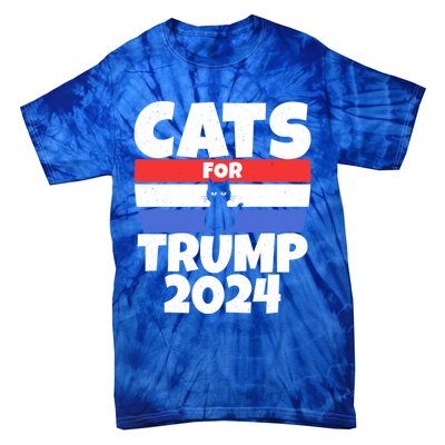 Cats For Trump 2024 Cat Owner Republican Cool Gift Tie-Dye T-Shirt