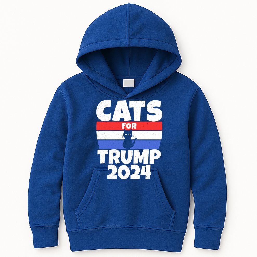 Cats For Trump 2024 Cat Owner Republican Cool Gift Kids Hoodie