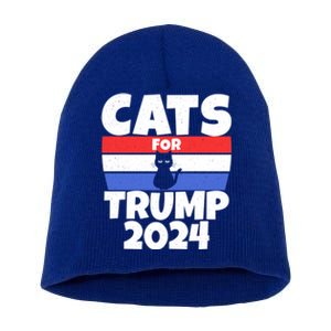 Cats For Trump 2024 Cat Owner Republican Cool Gift Short Acrylic Beanie