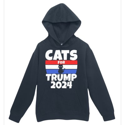 Cats For Trump 2024 Cat Owner Republican Cool Gift Urban Pullover Hoodie