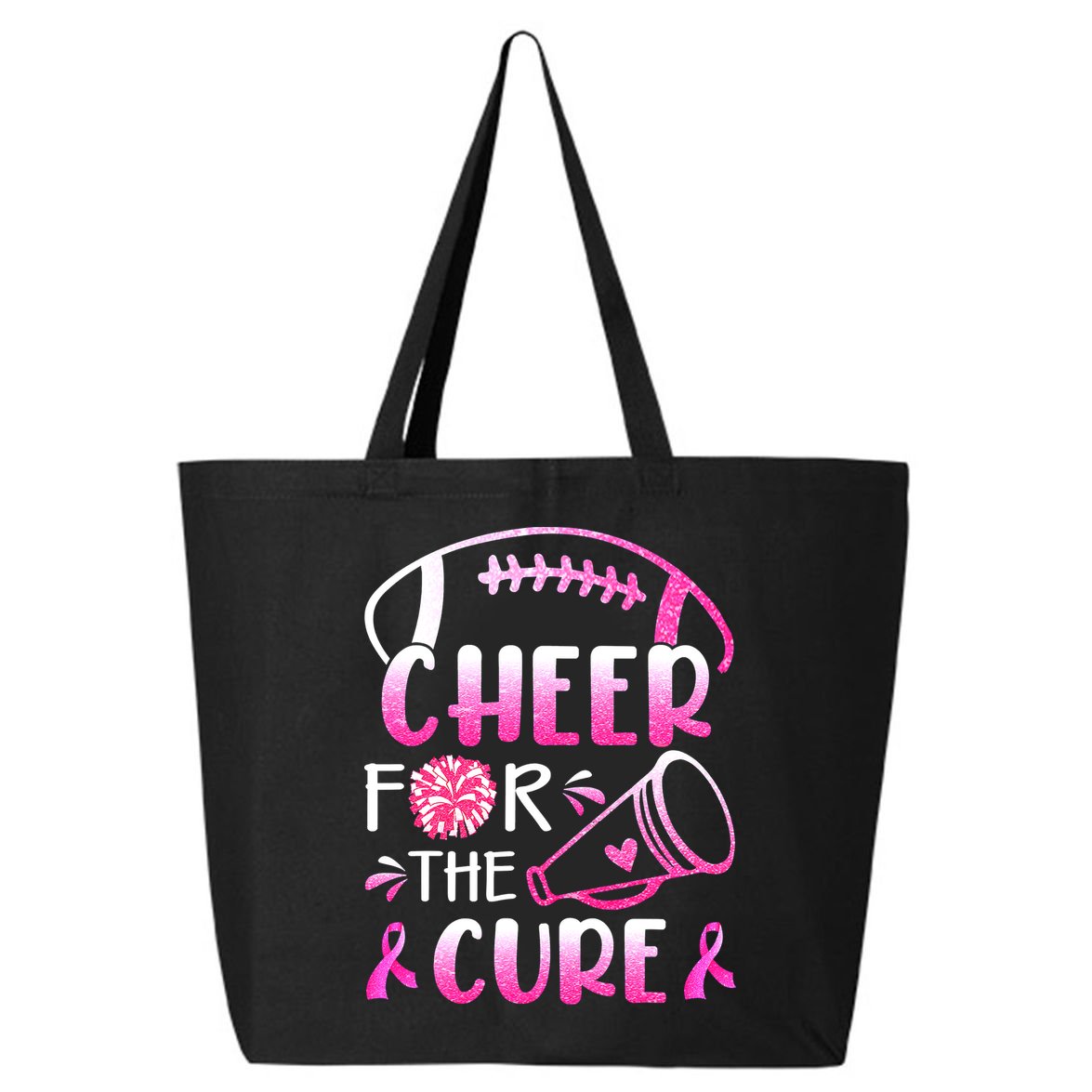 Cheer For The Cure Breast Cancer Awareness 25L Jumbo Tote