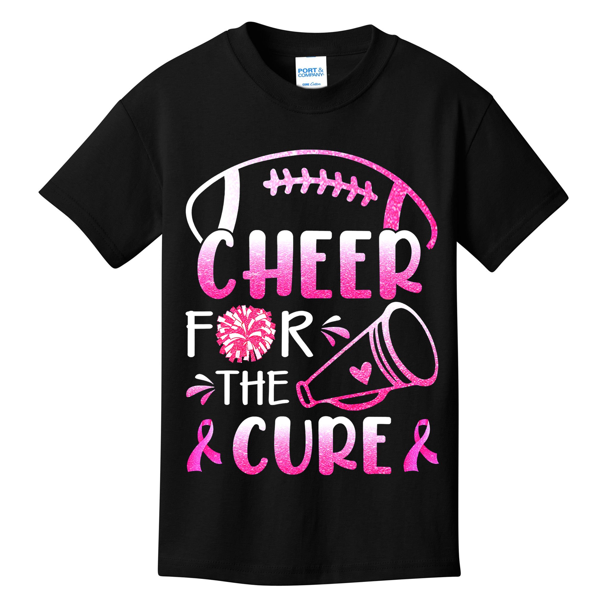 Cheer For The Cure Breast Cancer Awareness Kids T-Shirt