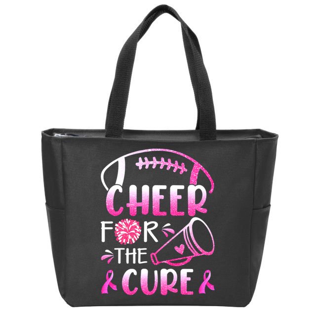 Cheer For The Cure Breast Cancer Awareness Zip Tote Bag