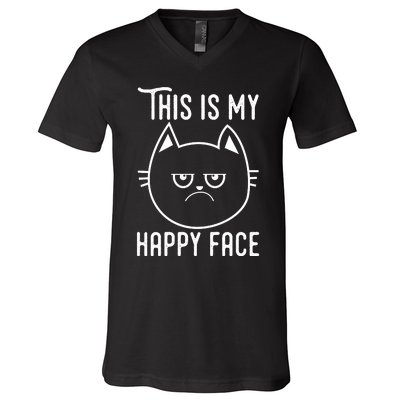 Cat Funny T Graphic V-Neck T-Shirt