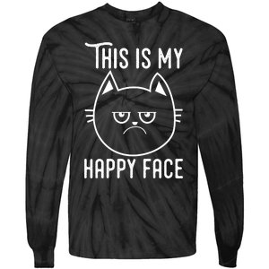 Cat Funny T Graphic Tie-Dye Long Sleeve Shirt