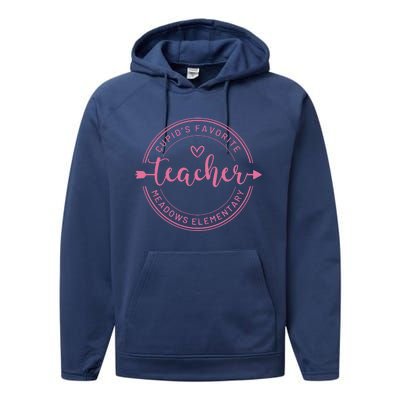 CupidS Favorite Teacher Meadows Elementary Performance Fleece Hoodie