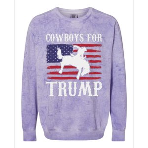 Cowboys For Trump Western Trump Supporter Colorblast Crewneck Sweatshirt