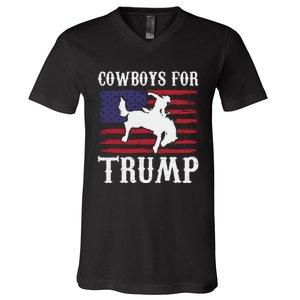 Cowboys For Trump Western Trump Supporter V-Neck T-Shirt