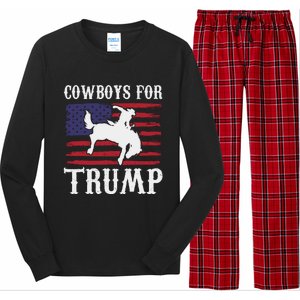 Cowboys For Trump Western Trump Supporter Long Sleeve Pajama Set