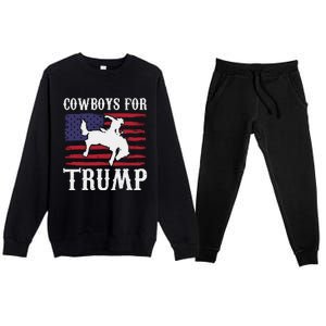 Cowboys For Trump Western Trump Supporter Premium Crewneck Sweatsuit Set