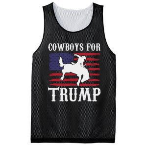 Cowboys For Trump Western Trump Supporter Mesh Reversible Basketball Jersey Tank