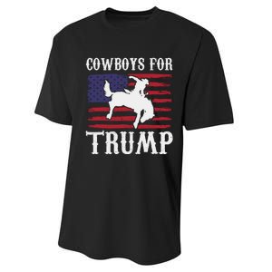 Cowboys For Trump Western Trump Supporter Performance Sprint T-Shirt