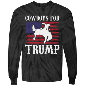 Cowboys For Trump Western Trump Supporter Tie-Dye Long Sleeve Shirt