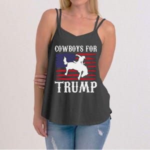 Cowboys For Trump Western Trump Supporter Women's Strappy Tank