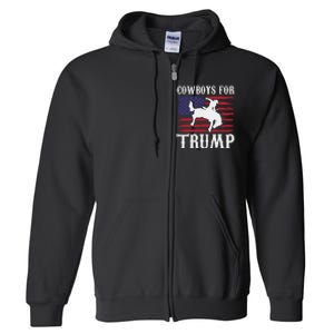 Cowboys For Trump Western Trump Supporter Full Zip Hoodie