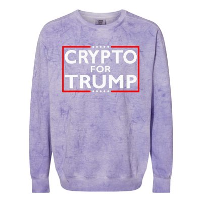 Crypto For Trump President Election 2024 Pro Cryptocurrency Colorblast Crewneck Sweatshirt