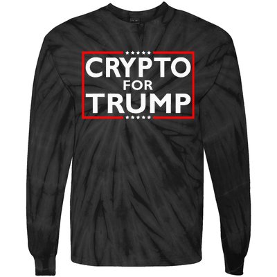 Crypto For Trump President Election 2024 Pro Cryptocurrency Tie-Dye Long Sleeve Shirt