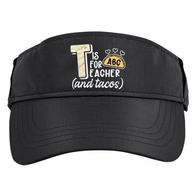 Cute Funny T Is For Teacher And Tacos Adult Drive Performance Visor